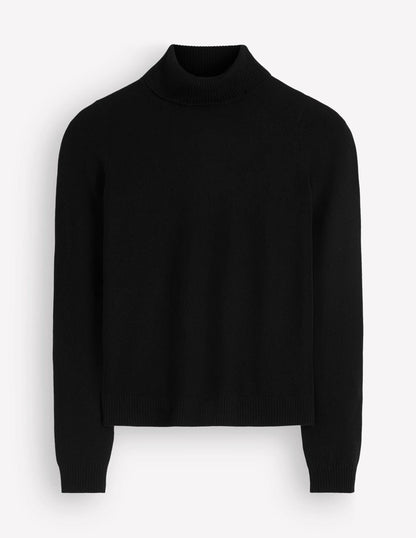 Elsie Cashmere Roll Neck-Black