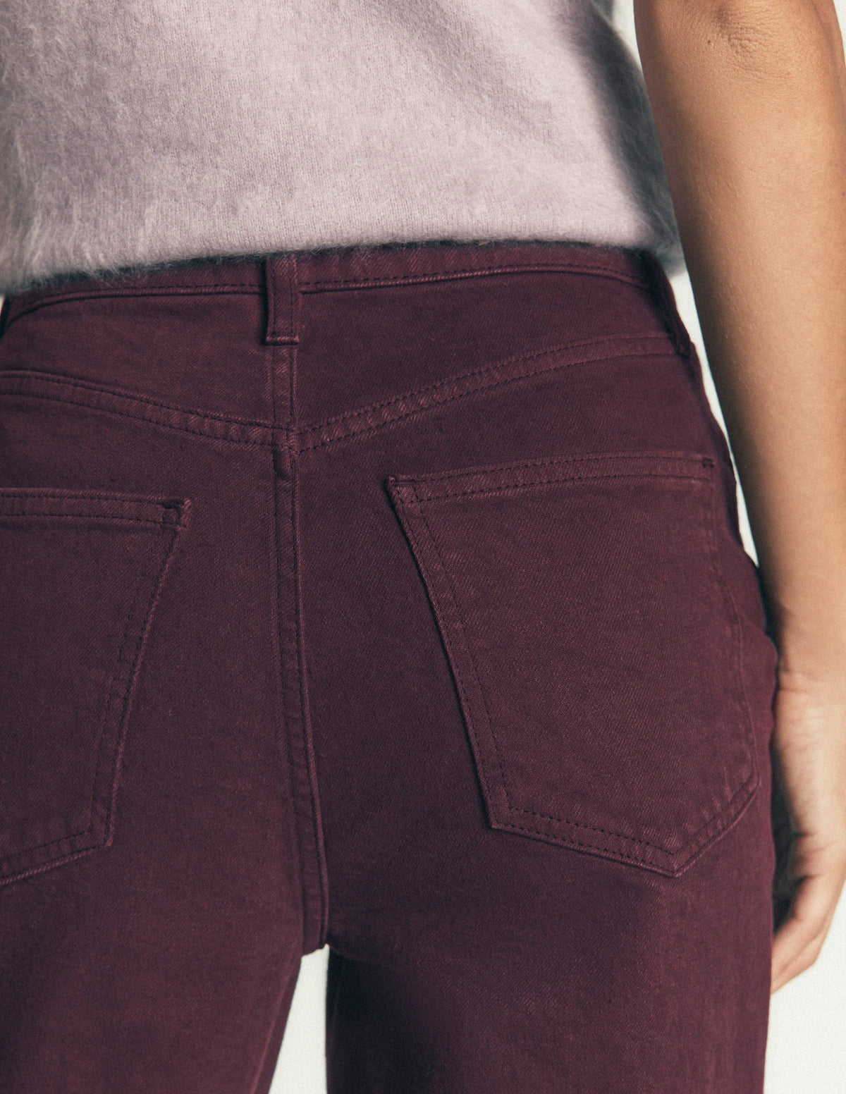 High Rise Column Leg Jeans-Wine Tasting