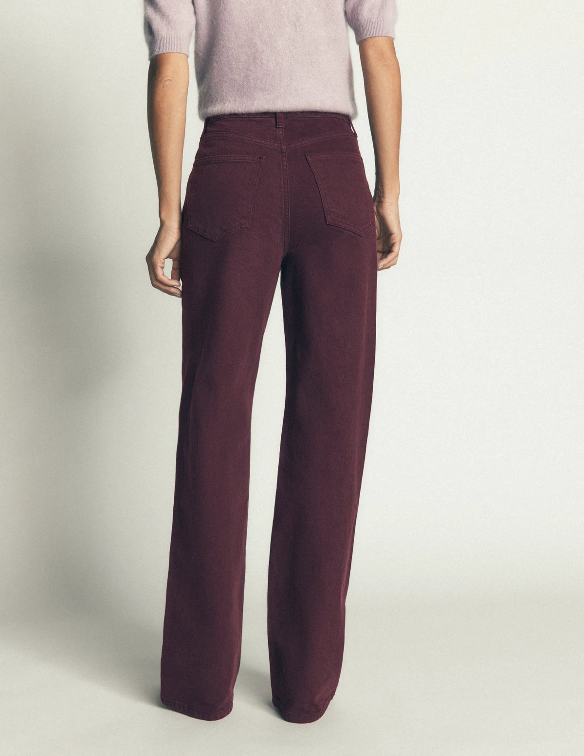 High Rise Column Leg Jeans-Wine Tasting