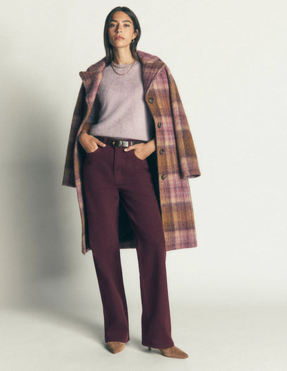 High Rise Column Leg Jeans-Wine Tasting