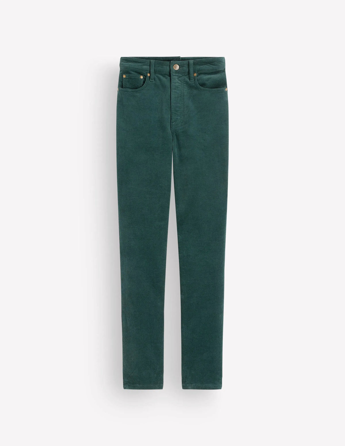 High Rise Cord Slim Jeans-Sea Moss