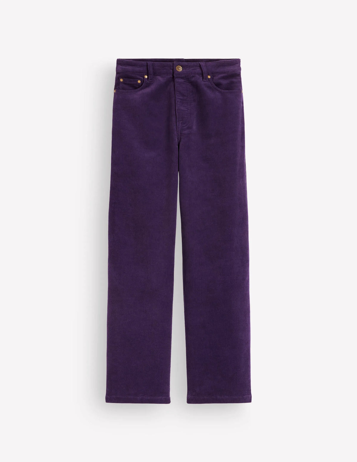 High Rise Cord Column Jeans-Deep Grape