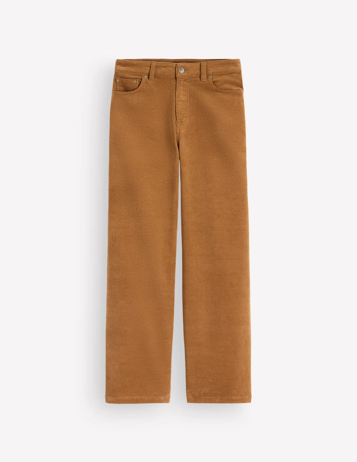 High Rise Cord Column Jeans-Gingerbread