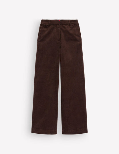 Belgravia Chunky Cord Pants-Bitter Chocolate