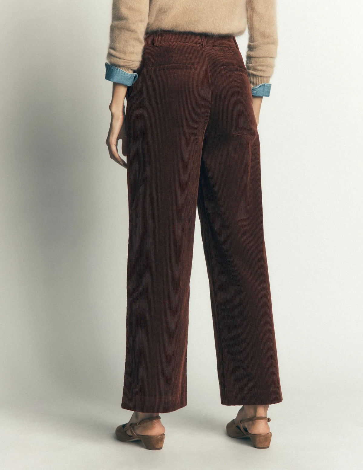 Belgravia Chunky Cord Pants-Bitter Chocolate