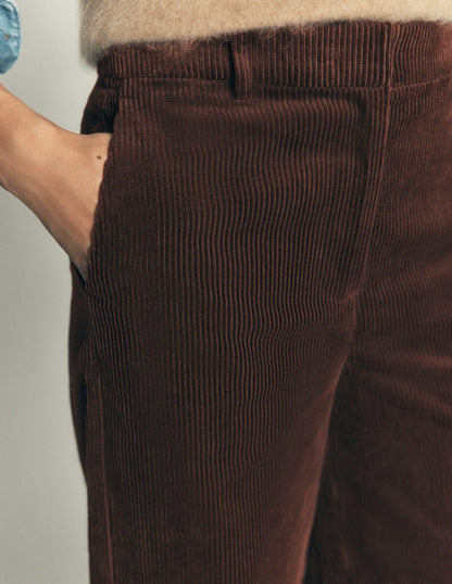 Belgravia Chunky Cord Pants-Bitter Chocolate