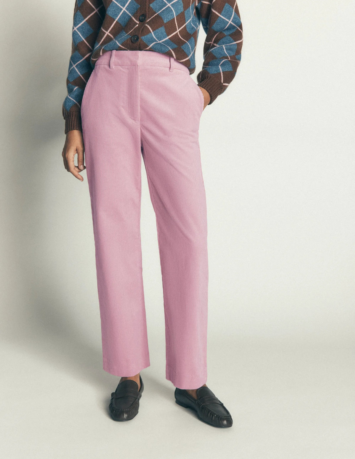 Canonbury Cord 7/8 Pants-Pink Violet