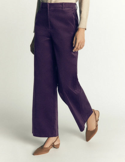Belgravia Cord Pants-Deep Grape