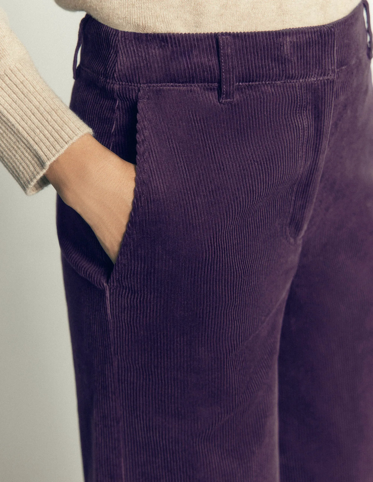 Belgravia Cord Pants-Deep Grape