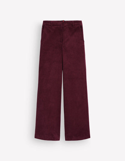 Belgravia Cord Pants-Dark Crimson