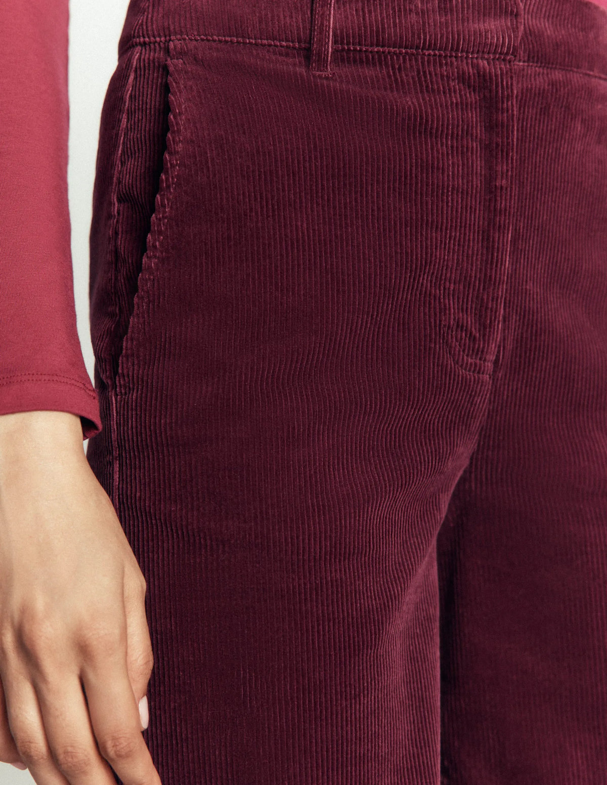 Belgravia Cord Pants-Dark Crimson