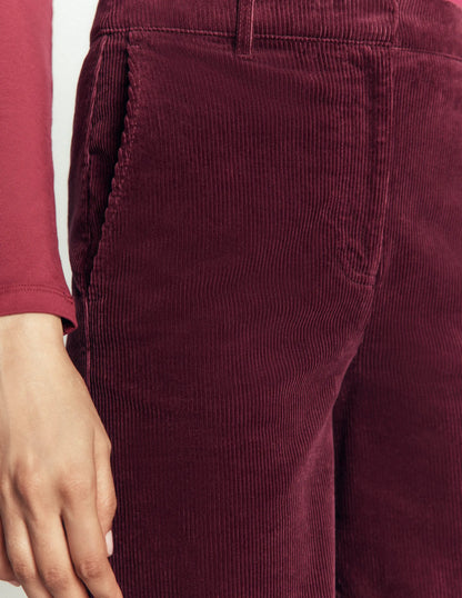 Belgravia Cord Pants-Dark Crimson