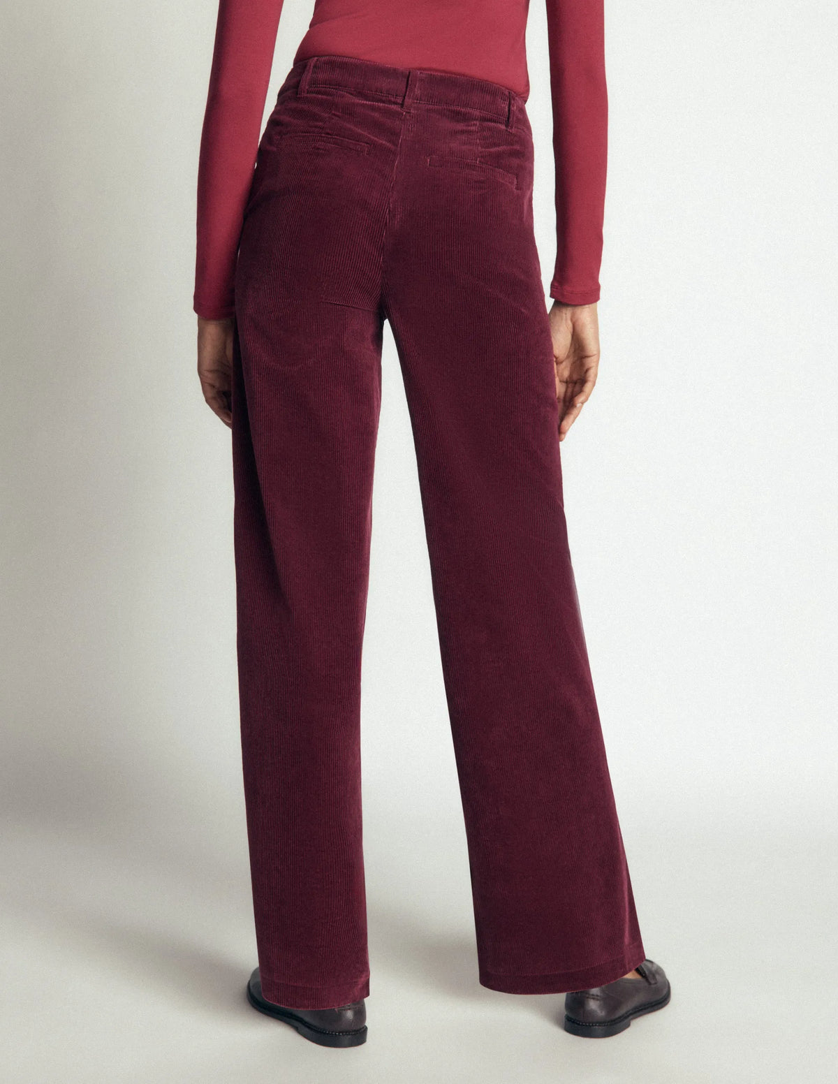 Belgravia Cord Pants-Dark Crimson
