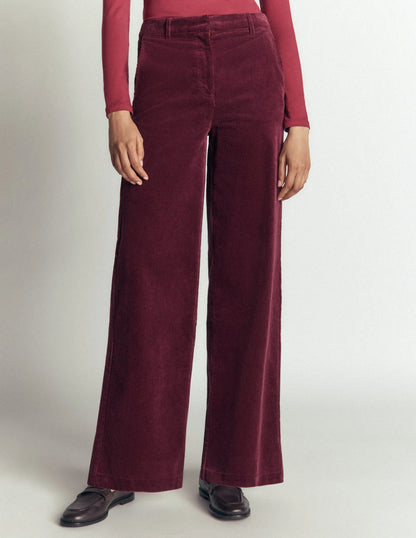 Belgravia Cord Pants-Dark Crimson