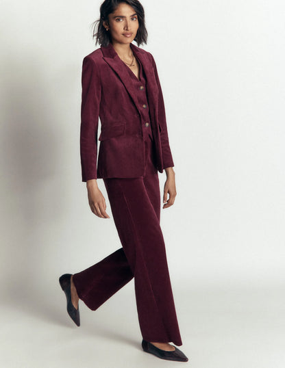 Belgravia Cord Pants-Dark Crimson