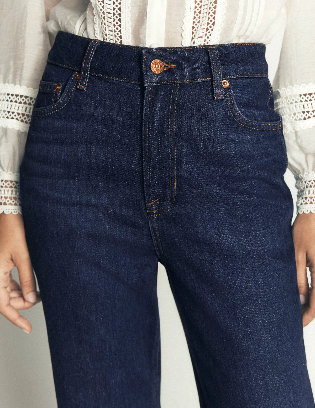 Tapered Leg Jeans-Indigo
