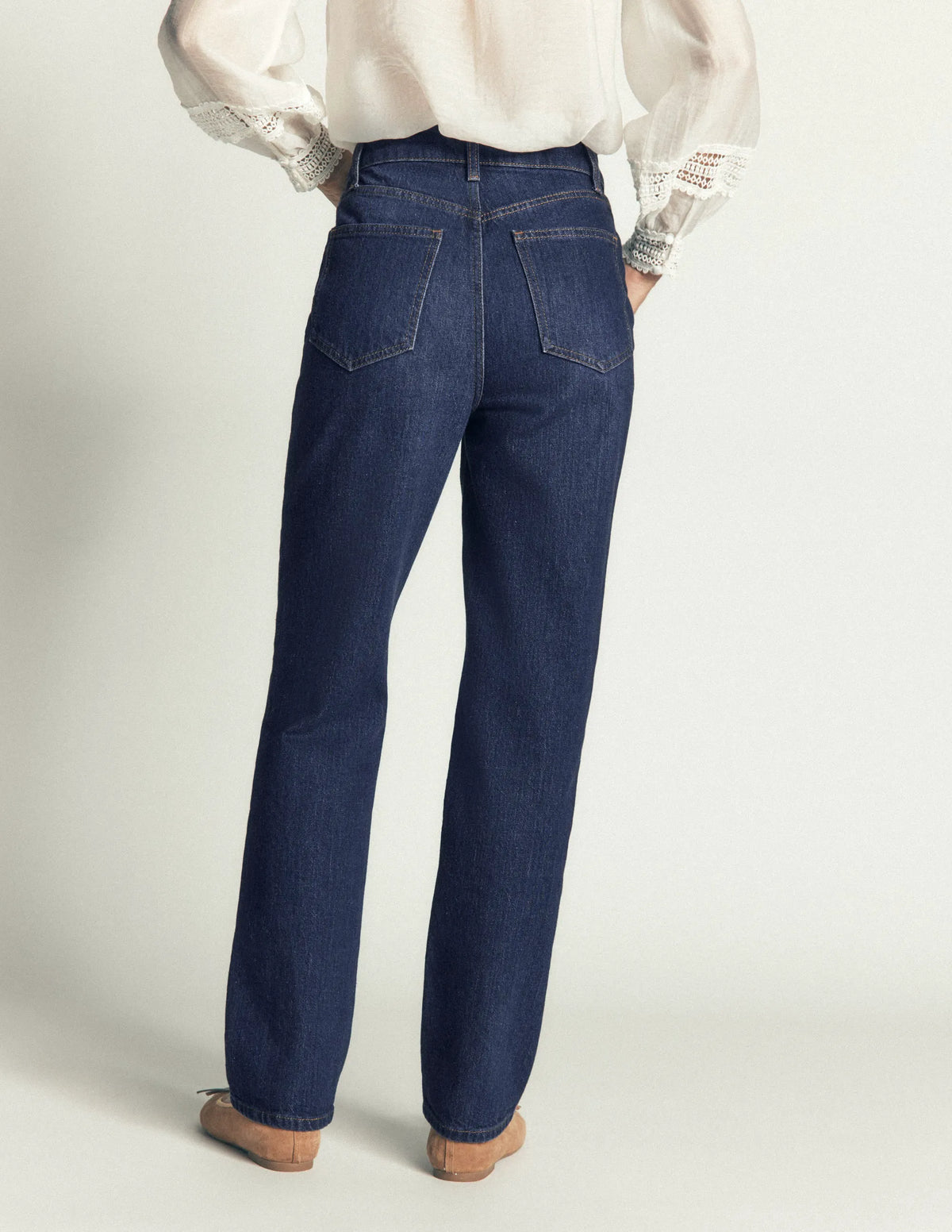 Tapered Leg Jeans-Indigo