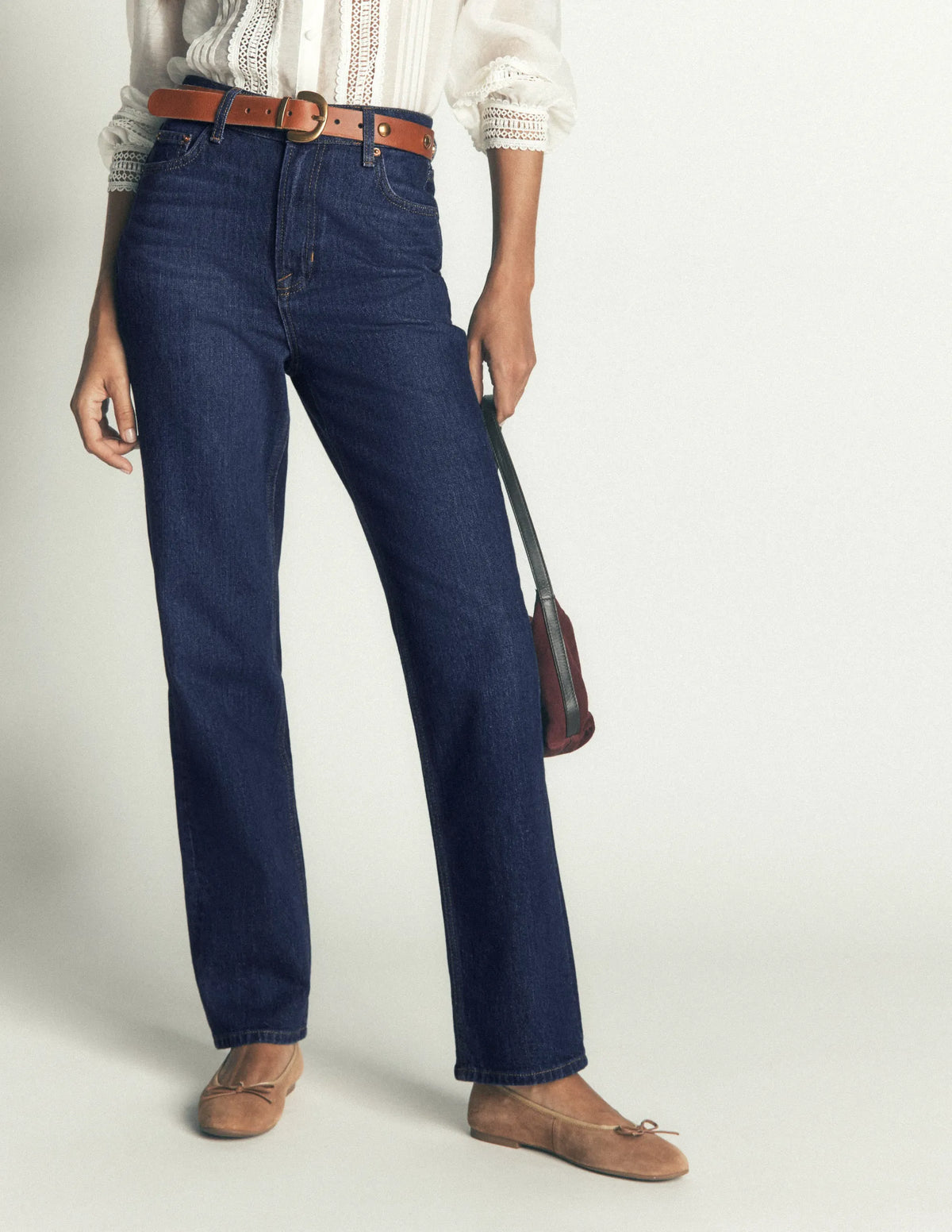 Tapered Leg Jeans-Indigo