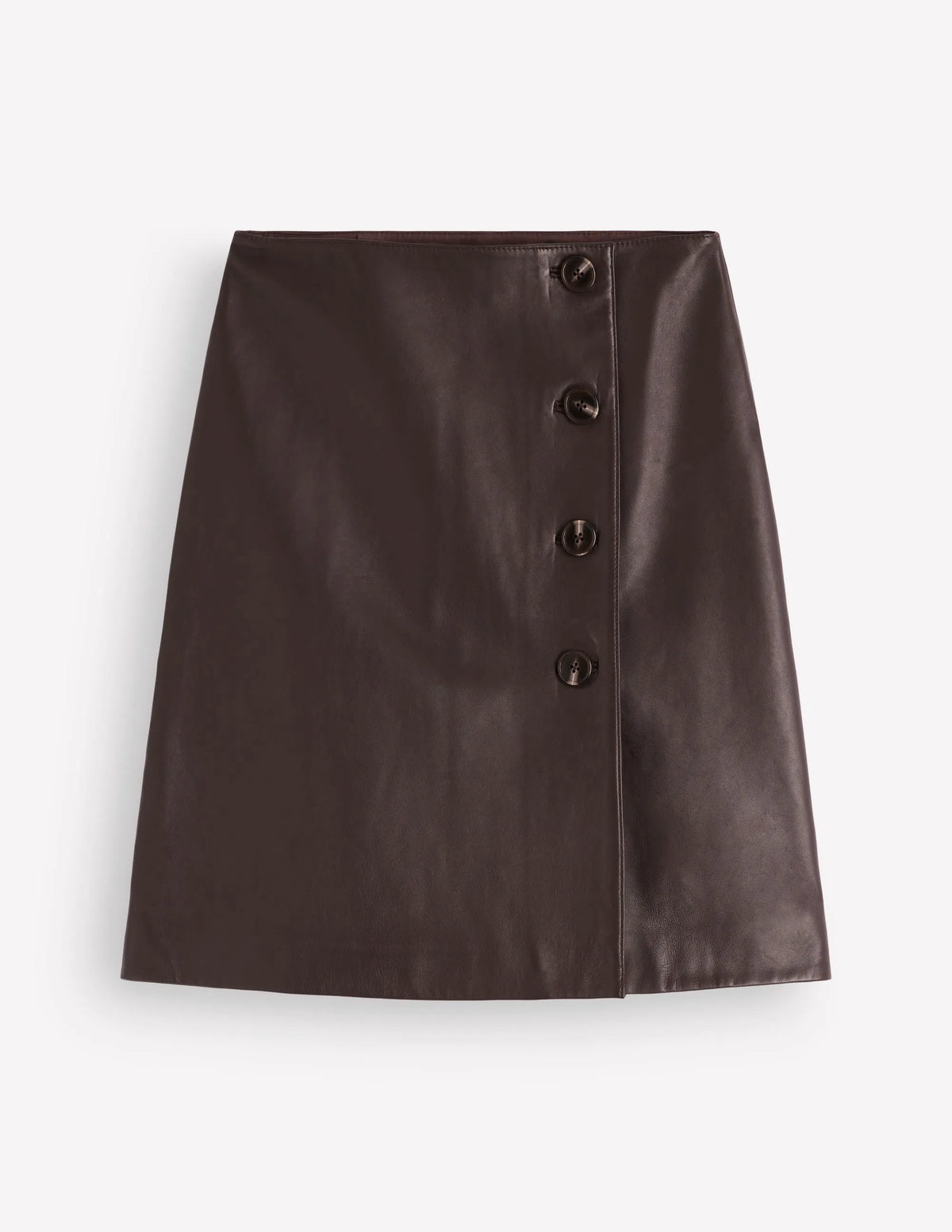 Evelyn Leather Wrap Skirt-Chocolate