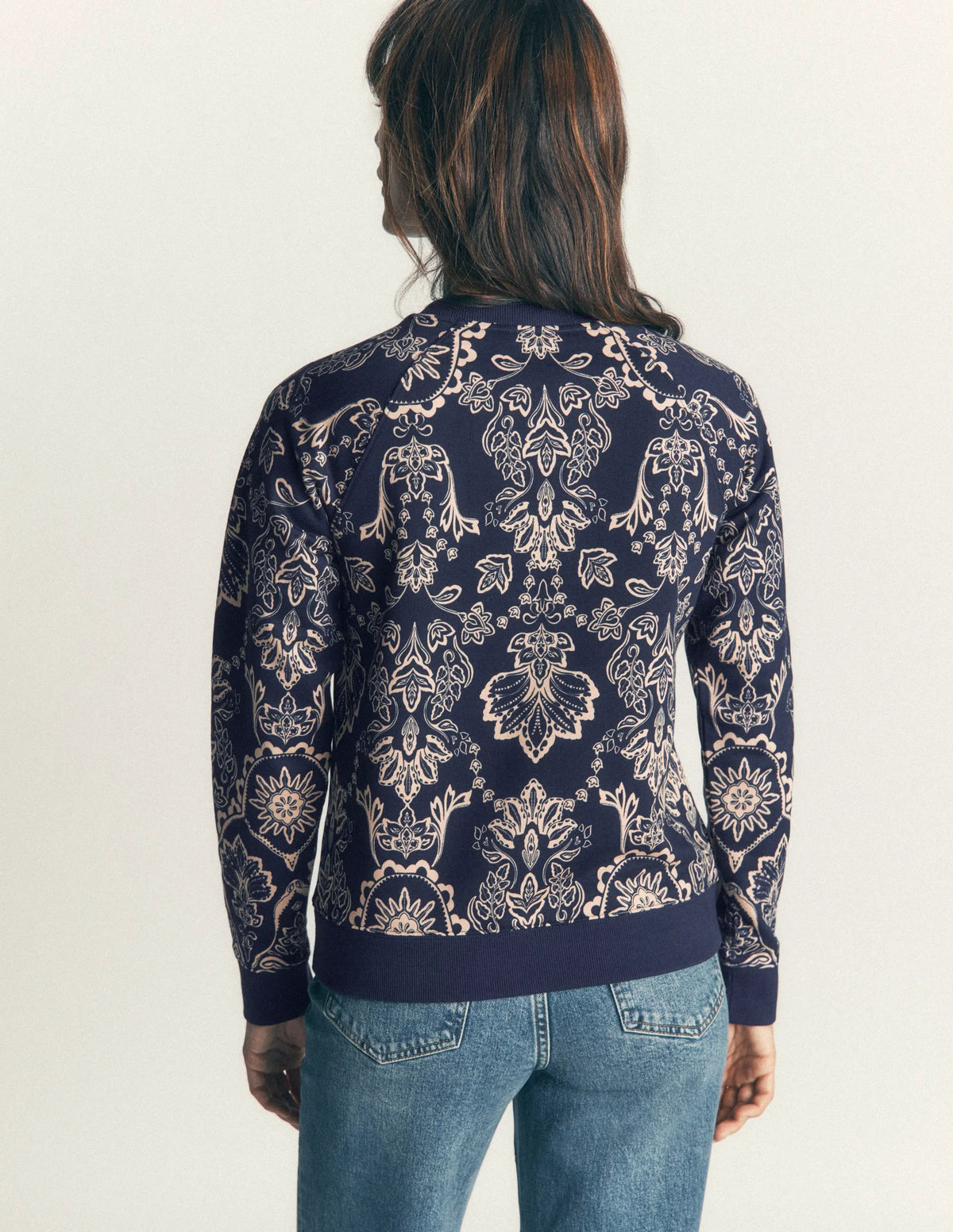 Rosa Printed Sweatshirt-Navy, Enchanted Flora