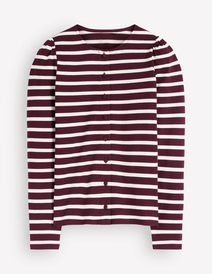 Iris Puff Sleeve Mariner-Winetasting/ Ivory