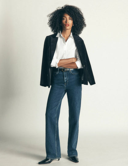 The New Sienna Cotton Shirt-White, Jewel Collar