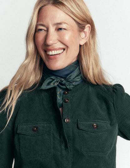 Thea Cord Shirt-Midnight Teal