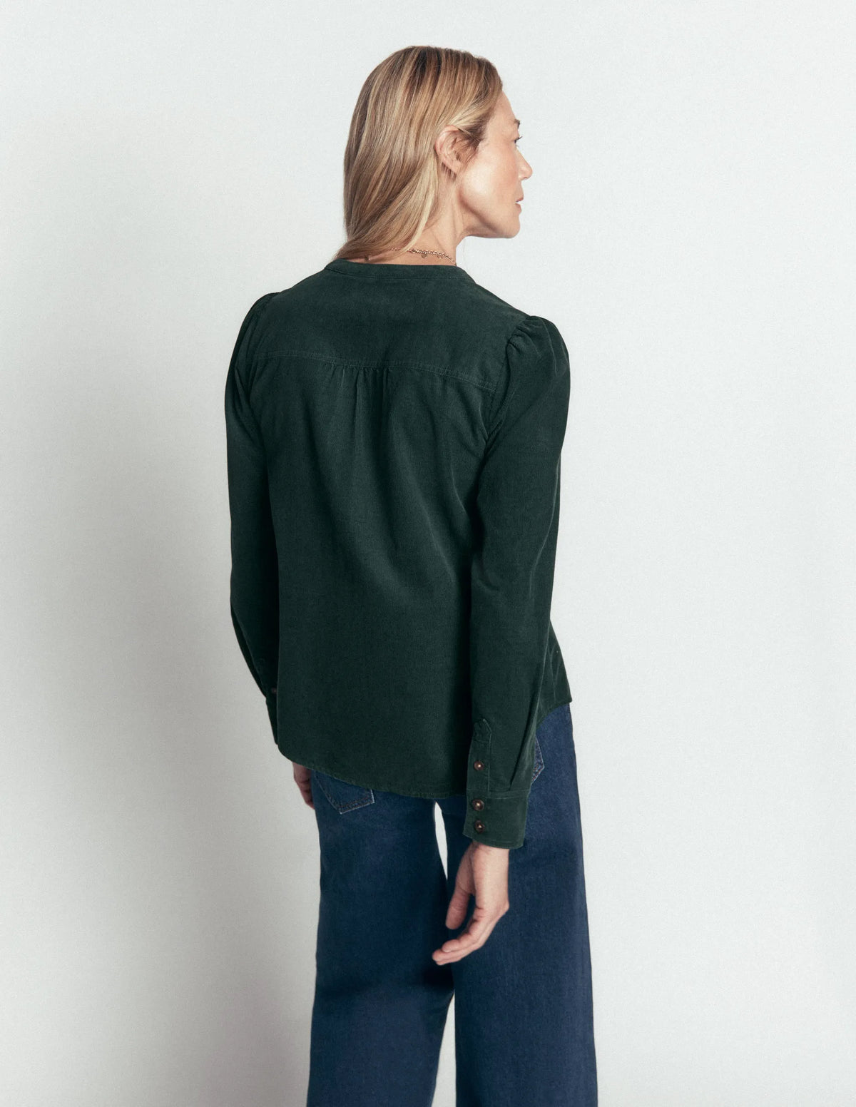 Thea Cord Shirt-Midnight Teal