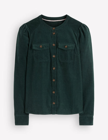 Thea Cord Shirt-Midnight Teal