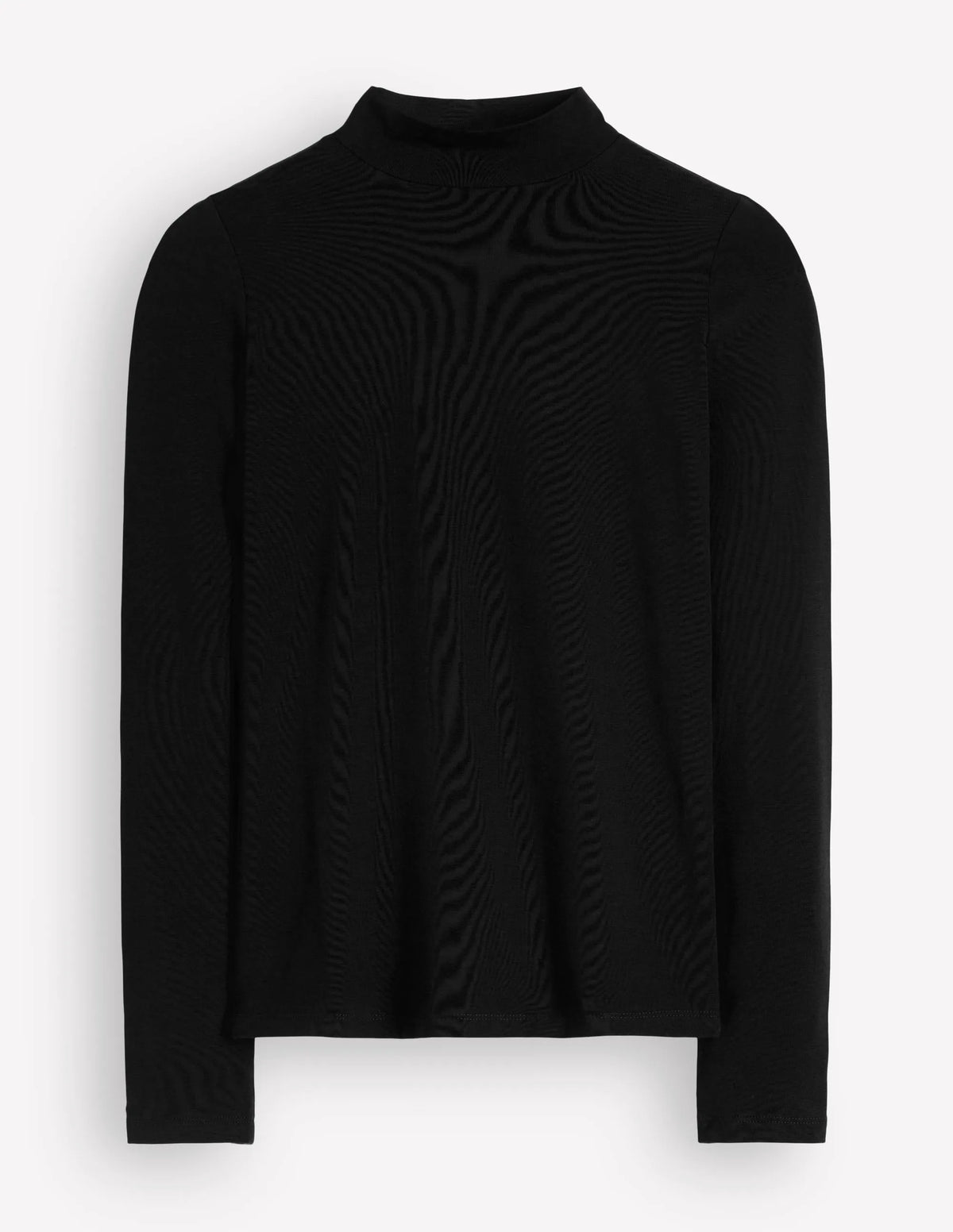 High Neck Jersey Top-Black