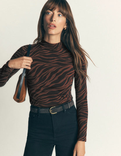 High Neck Jersey Top-Potting Soil, Zebra Swirl