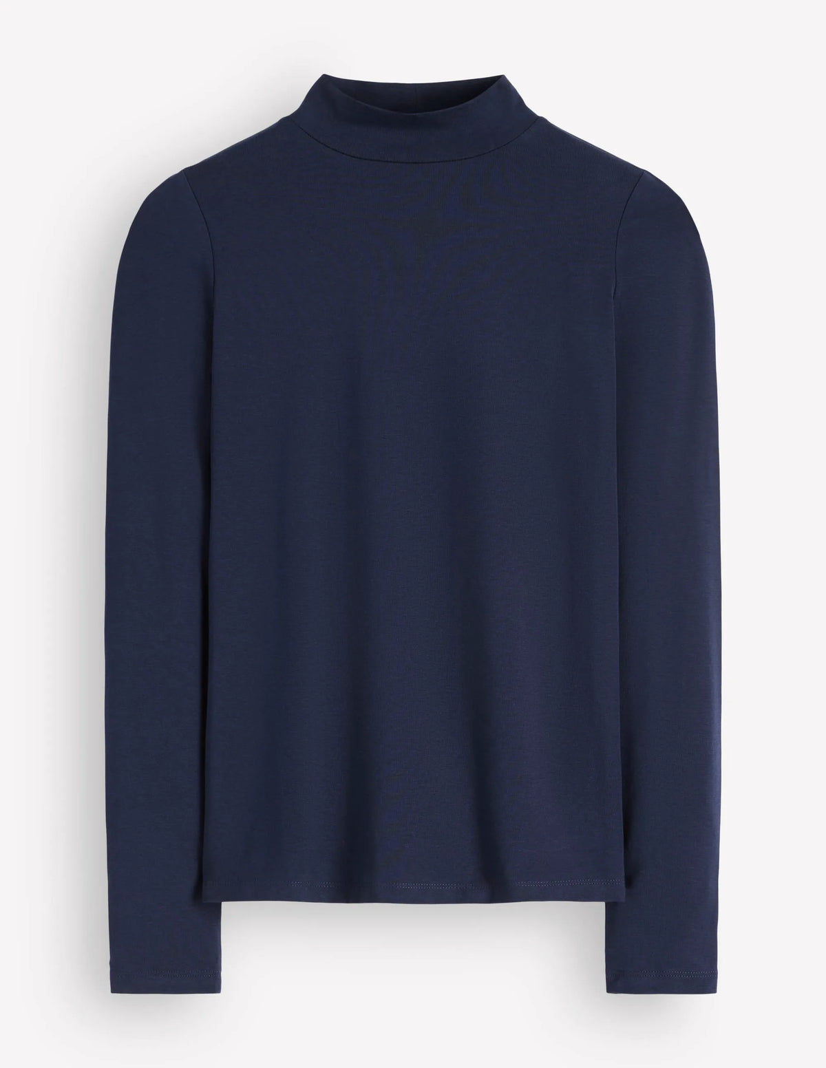 High Neck Jersey Top-Navy