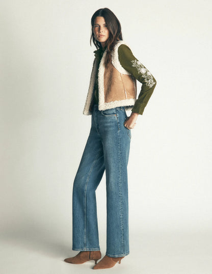Sienna Frill Cord Shirt-Woodland Green, Embroidered