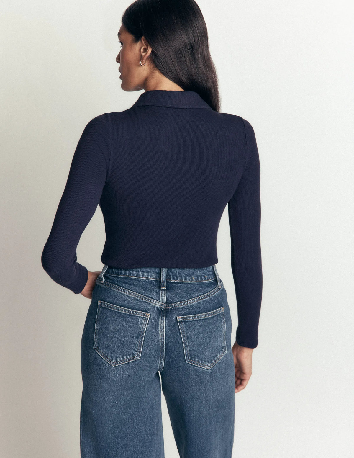 Jersey Velvet Ribbed Shirt-Navy