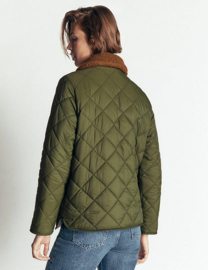 Reversible Borg Mix Coat-Woodland Green