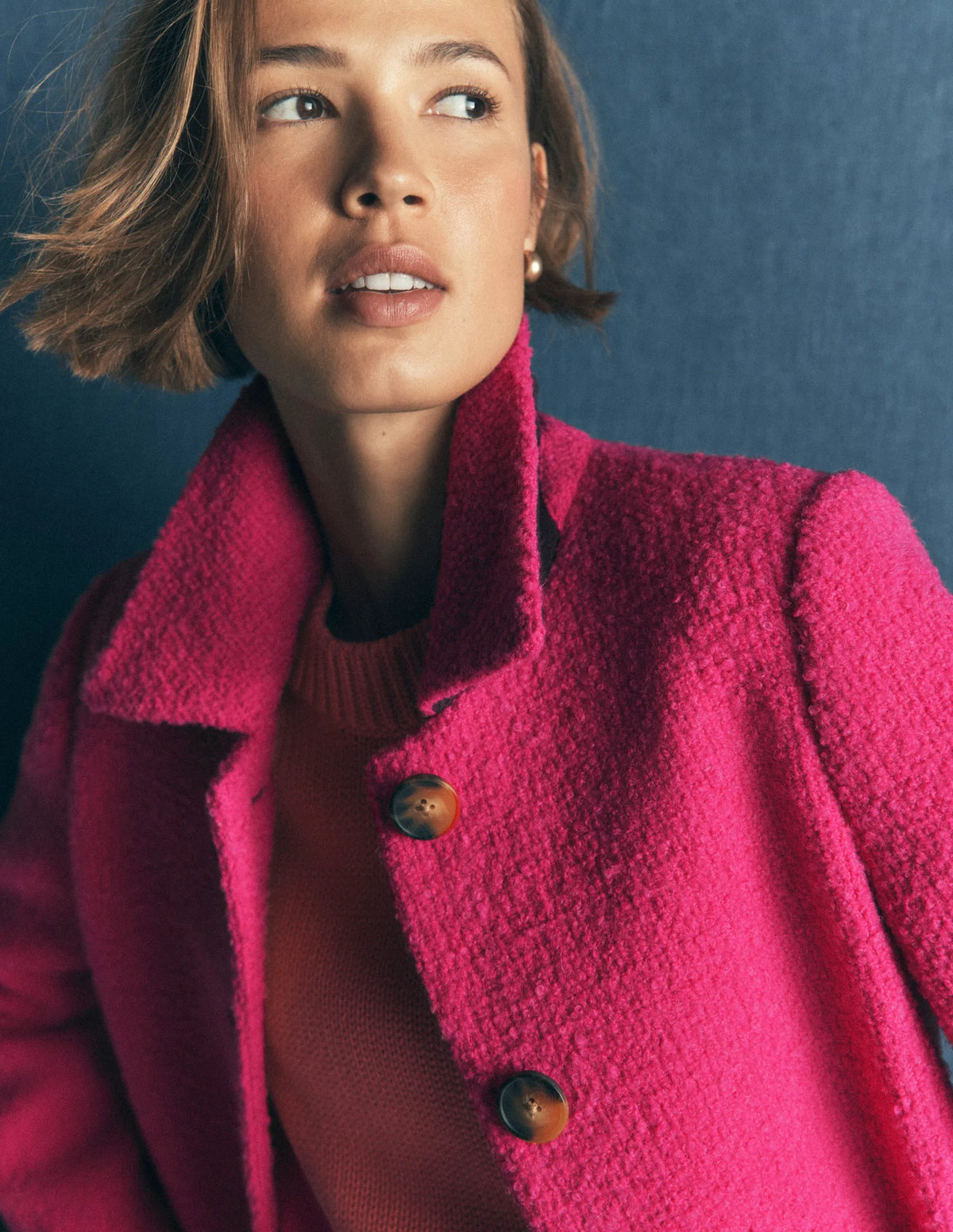 Aylesford Wool Coat-Bright Pink