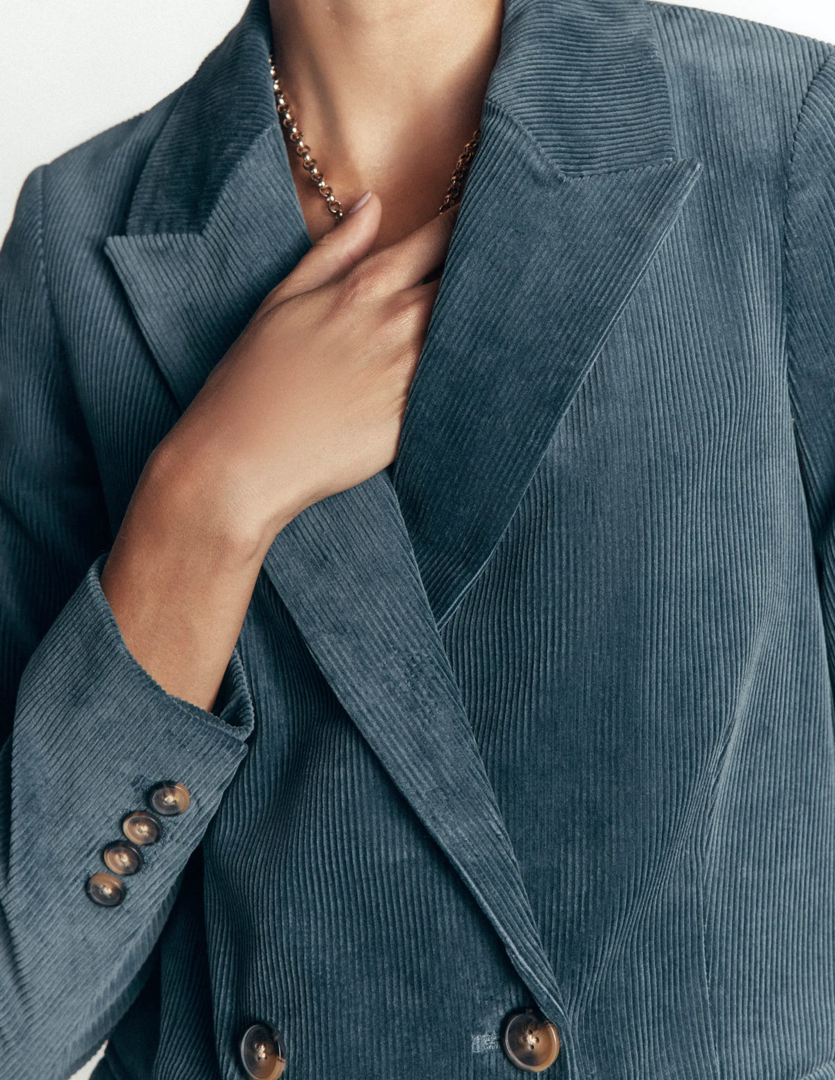 Double Breasted Blazer-Storm Blue