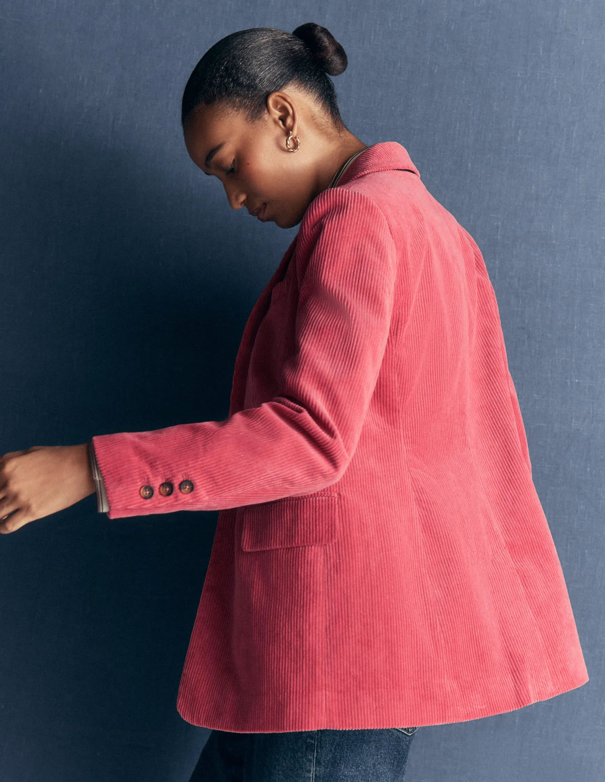 Woodbridge Cord Blazer-Cherry Blush