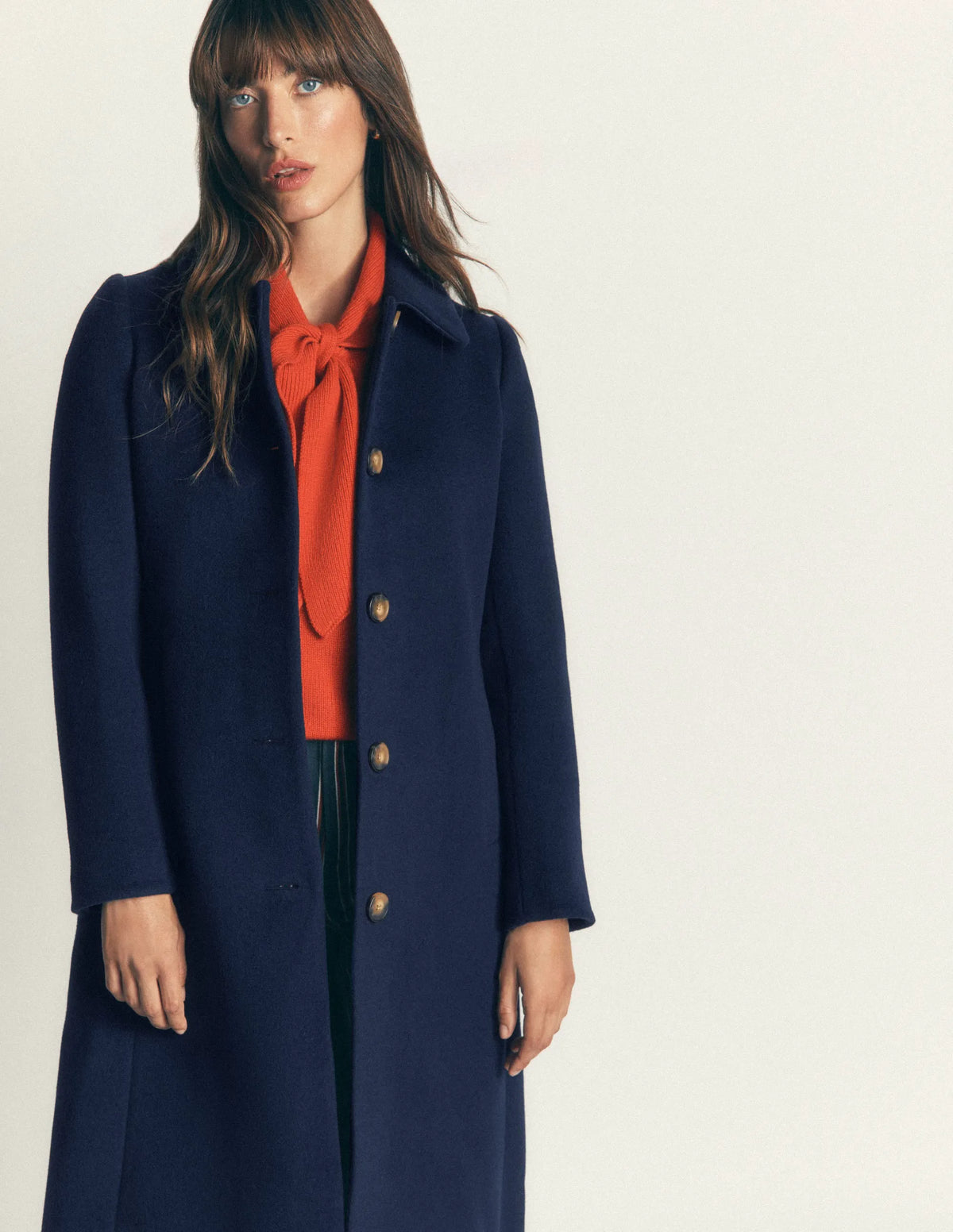 Aylesford Longline Coat-Navy