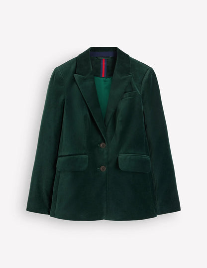 Stamford Velvet Blazer-Midnight Emerald