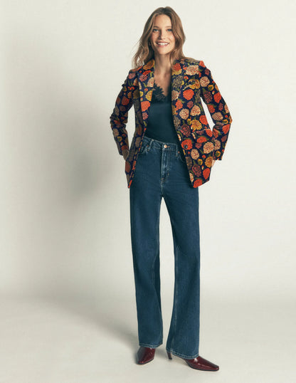 Stamford Velvet Blazer-Multi, Jewelled Bunch